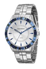 Ficha técnica e caractérísticas do produto Relógio Mondaine Feminino Prata Cristais Azul 78730l0mvna2