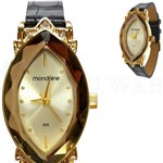 Ficha técnica e caractérísticas do produto Relógio Mondaine Feminino Vintage Dourado Couro Preto