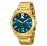 Ficha técnica e caractérísticas do produto Relógio Mondaine Masculino Dourado com Fundo Verde Água - 99155Gpmvda2