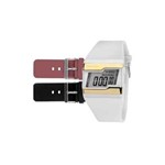 Ficha técnica e caractérísticas do produto Relógio Mormaii Digital Esportivo Troca Pulseiras Coloridas Branco e Dourado FZV/8Z