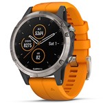 Ficha técnica e caractérísticas do produto Relógio Multiesportivo Garmin Fenix 5 Plus Safira Laranja com Monitor Cardíaco no Pulso