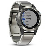 Relógio Multiesportivo Garmin Fenix 5 Quatix Safira Prata com Monitor Cardíaco no Pulso