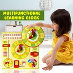 Ficha técnica e caractérísticas do produto Relógio multifuncional de madeira Relógio de brinquedo Calendário de alarme Cognição Brinquedo educacional