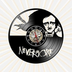 Relógio Nevermore Edgard Allan Poe Terror Nerd Geek Vinil LP