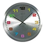 Relógio Nextime Mercure 25 Cm Multicolorido - Prateado