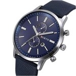 Ficha técnica e caractérísticas do produto Relógio North Modelo 6008 de Luxo Pulseira Couro - Azul