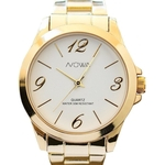 Relógio Nowa Dourado Feminino Original Nw1025k + Kit