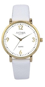 Ficha técnica e caractérísticas do produto Relógio Nowa Feminino Dourado Couro Branco NW1406K