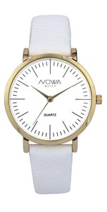 Ficha técnica e caractérísticas do produto Relógio Nowa Feminino Dourado Couro Branco NW1407K
