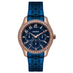 Ficha técnica e caractérísticas do produto RELÓGIO ORIENT FEMININO CLÁSSICO FTSSM047 D2DX Azul CRYSTALS SWAROVSKI