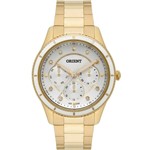 Ficha técnica e caractérísticas do produto Relógio Orient Feminino Dourado Swarovski FGSSM048S1KX Analógico 5 Atm Cristal Mineral