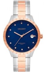 Ficha técnica e caractérísticas do produto Relogio Orient Feminino Pequeno Rose Azul Bicolor Classico Social Analogico a Prova Dagua Ftss1116 D1sr