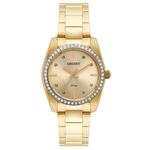 Relógio Orient Feminino Swarovski Analógico Dourado FGSS0078-C1KX