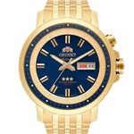 Ficha técnica e caractérísticas do produto Relógio Orient Masculino Dourado Automatic 469GP079D1KX Analógico 10 Atm Cristal Mineral