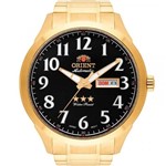 Ficha técnica e caractérísticas do produto Relógio Orient Masculino Dourado Automatico 469GP074P2KX Automático 5 Atm Cristal Mineral