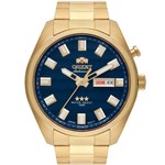 Ficha técnica e caractérísticas do produto Relógio Orient Masculino Dourado Automático 469GP076D1KX Automático 10 Atm Cristal Mineral