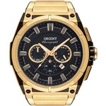 Ficha técnica e caractérísticas do produto Relógio Orient Masculino Dourado Chronograph MTSSC020P1KX Analógico 10 Atm Cristal Mineral