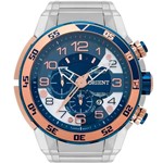 Ficha técnica e caractérísticas do produto Relógio Orient Masculino Prata Unique Chronograph MTSSC015D2SX Analógico 10 Atm Cristal Mineral