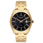 Ficha técnica e caractérísticas do produto Relógio Orient MGSS1164 G1KX masculino dourado mostrador preto