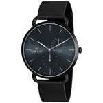 Relógio Oslo Masculino Preto Modelo Mesh - OMPSSMVD0002