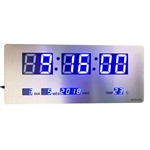 Ficha técnica e caractérísticas do produto Relógio Painel Parede Led Digital Data Temperatura Cromado