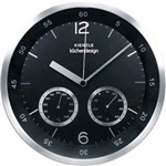 Ficha técnica e caractérísticas do produto Relógio Parede 30cm Iron Termômetro Higrômetro Inox Kienzle