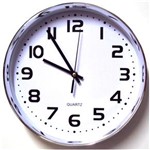 Ficha técnica e caractérísticas do produto Relógio Parede 30cm Sem Tictac Silencioso Branco Cromado 708