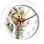 Ficha técnica e caractérísticas do produto Relógio Parede 21cm Silencioso Branco Cozinha Herweg 660063S