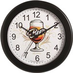 Relógio Parede 21cm Silencioso Preto Beer Herweg 660064S