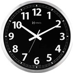 Ficha técnica e caractérísticas do produto Relógio Parede 40cm Preto Alumínio Silencioso 6720s
