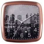 Ficha técnica e caractérísticas do produto Relógio Parede 24cm Silencioso Rosê Quadrado Herweg 660051S