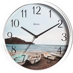 Ficha técnica e caractérísticas do produto Relógio Parede 26cm Silencioso Branco Praia Herweg 660058S