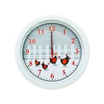 Ficha técnica e caractérísticas do produto Relógio Parede Analogico Redondo Plástico Galinhas 29,5 Cm
