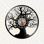 Ficha técnica e caractérísticas do produto Relógio Parede Arvore Galhos Geek Vinil LP Decoração Retrô