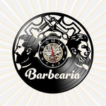 Ficha técnica e caractérísticas do produto Relógio Parede Barbearia Barbeiro Barber Shop Vinil LP Retrô