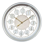 Ficha técnica e caractérísticas do produto Relógio Parede Branco 29x29cm Arredondado Numeração Arábica
