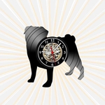 Ficha técnica e caractérísticas do produto Relógio Parede Cachorro Pet Vinil LP Decoração Retrô Vintage