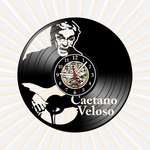 Ficha técnica e caractérísticas do produto Relógio Parede Caetano Veloso MPB Musica Vinil LP Decoração