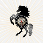 Ficha técnica e caractérísticas do produto Relógio Parede Cavalo Animais Campo Vinil LP Decoração Retrô