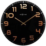 Ficha técnica e caractérísticas do produto Relógio Parede Classy Round Black Copper Nextime D=50cm