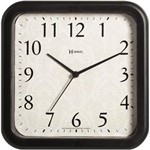 Ficha técnica e caractérísticas do produto Relógio Parede 23cm Silencioso Preto Quadrado Herweg 660056S