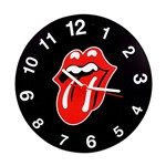 Relógio Parede de Madeira Mdf 28cm Boca Rolling Stones - Naira - Ddm/pre/ddp