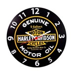 Relógio Parede de Madeira Mdf 28cm Harley-davidson Motor Cycles - Naira - Ddm/pre/ddp