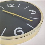 Ficha técnica e caractérísticas do produto Relógio Parede Decorativo Preto e Dourado 35cm