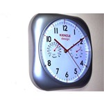 Relógio Parede Design 27QB 27cm Prata Termohigrometro Haller