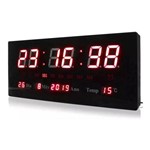 Relógio Parede Digital Led Termometro Calendario Lelong LE-2111