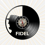 Ficha técnica e caractérísticas do produto Relógio Parede Fidel Castro Cuba Vinil LP Decoração Retrô