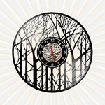 Ficha técnica e caractérísticas do produto Relógio Parede galhos secos floresta Vinil LP Decoração Arte