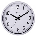 Ficha técnica e caractérísticas do produto Relógio Parede Grande 35cm Herweg 6722T-064 Alumínio Prateado - com 1 Garantia