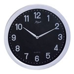 Ficha técnica e caractérísticas do produto Relógio Parede Grande Redondo de Plástico 50cm Branco Preto